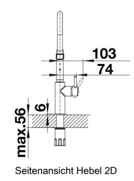 SW24 - Catris S Flexo mattschwarz (525793) Maßzeichnung Seitenansicht 2D